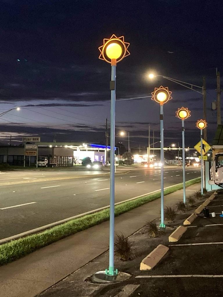 PublicArtSculptureMayportLightsNightime