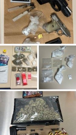CSU Drug Bust pictures of guns, drugs and money